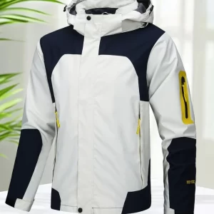 Waterproof Jacket Men Outdoor Softshell Zip Up Hooded Jacket Windbreaker Hiking Camping Coats Lightweight Spring Autumn Coats