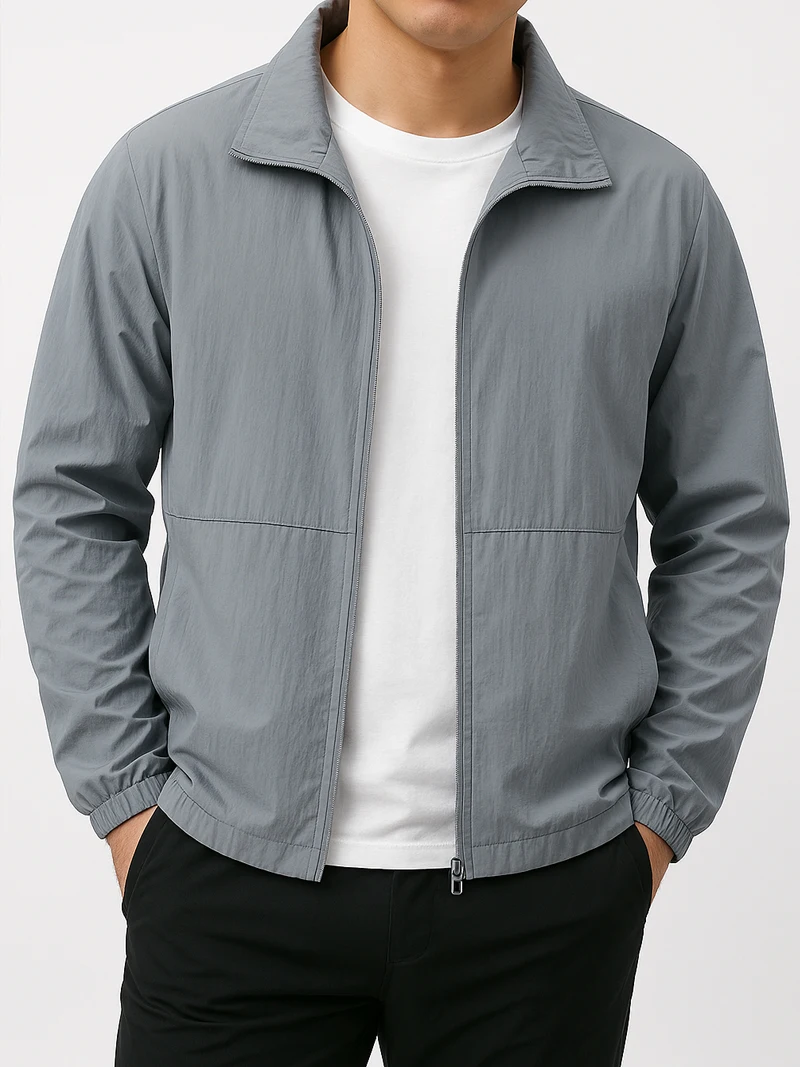 Men's UV Protection Jacket Stand Collar Lightweight Windbreaker Outdoor Zip Coat Quick Dry Sunproof Thin Skin Clothing M-8XL - Image 6