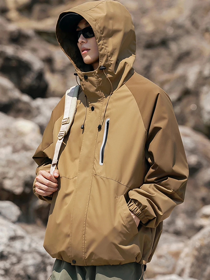 Professional Hiking Jacket Men and Women Outdoor Spring Autumn Lightweight Waterproof Hooded Zip Up Jacket Camping Coats Unisex - Image 3