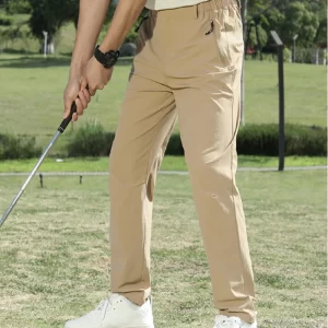Golf Pants Men Sun Protection 50 UPF Stretch Slim Fit Summer Quick Dry Lightweight Breathable Tapered Leg Pants Zipper Pockets