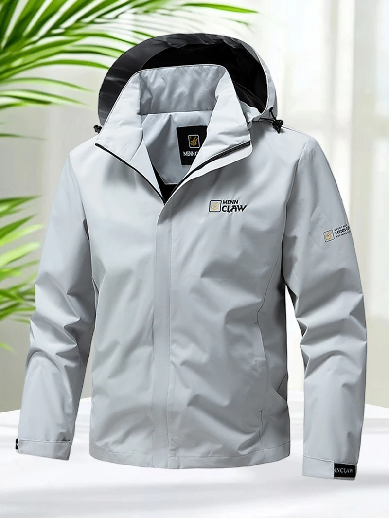 Men's Jacket Waterproof Hiking Coat Men Outdoor Sports Windbreaker Jacket Lightweight Hooded Full Zip Coats for Spring Autumn
