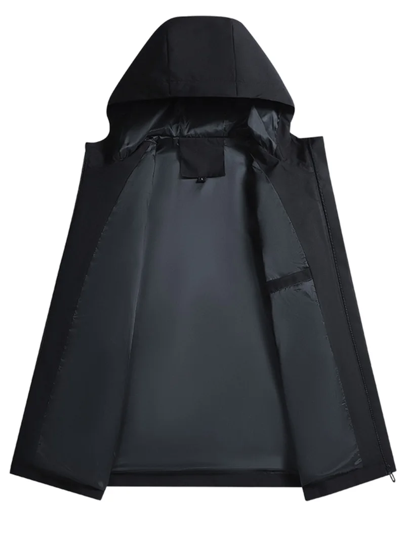 Men's Windbreaker Jacket with Hood Outdoor Lightweight Zip Up Jackets Men Spring and Autumn Casual Jackets for Hiking Camping - Image 4