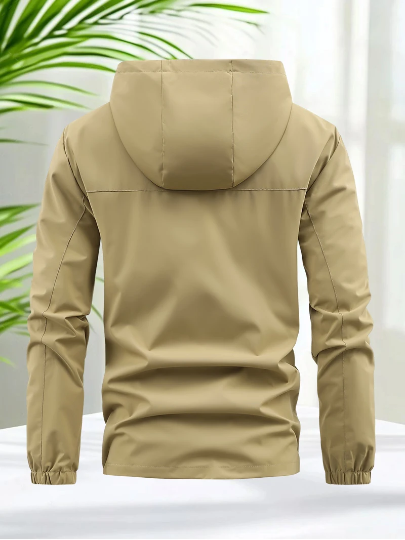 Men’s Casual Outdoor Jacket Lightweight Waterproof Hooded Windbreaker Sports Coat for Hiking Camping Travel Running Commuting - Image 4