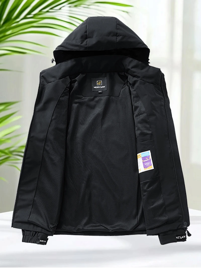 Men's Jacket Waterproof Hiking Coat Men Outdoor Sports Windbreaker Jacket Lightweight Hooded Full Zip Coats for Spring Autumn - Image 5