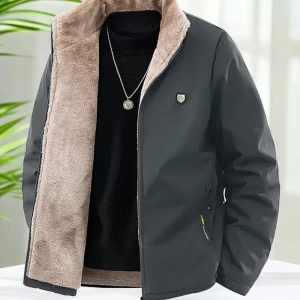 Plus Size 8XL Men's Jacket Fur Lined Sherpa Jacket Autumn Winter Men Casual Daily Wear Coats Slim Fit Keep Warm Outerwear Coat