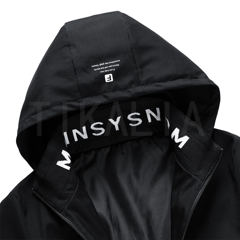 Men’s Hooded Jacket Lightweight Casual Zip Up Coat with Letter Print Design Fashion Streetwear Outerwear for Spring Autumn - Image 4