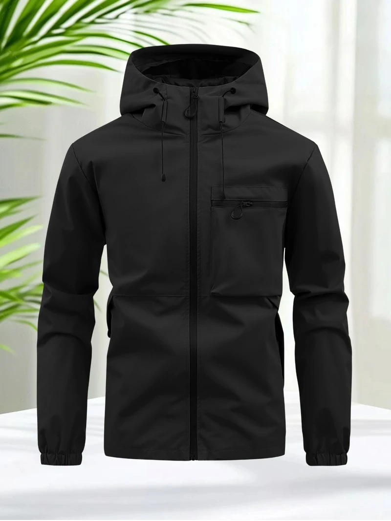 Men’s Casual Outdoor Jacket Lightweight Waterproof Hooded Windbreaker Sports Coat for Hiking Camping Travel Running Commuting - Image 6
