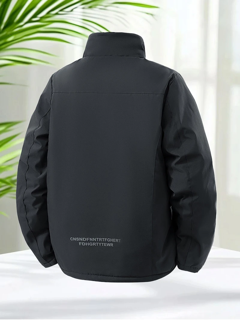 Plus Size 8XL Men's Jacket Fur Lined Sherpa Jacket Autumn Winter Men Casual Daily Wear Coats Slim Fit Keep Warm Outerwear Coat - Image 3