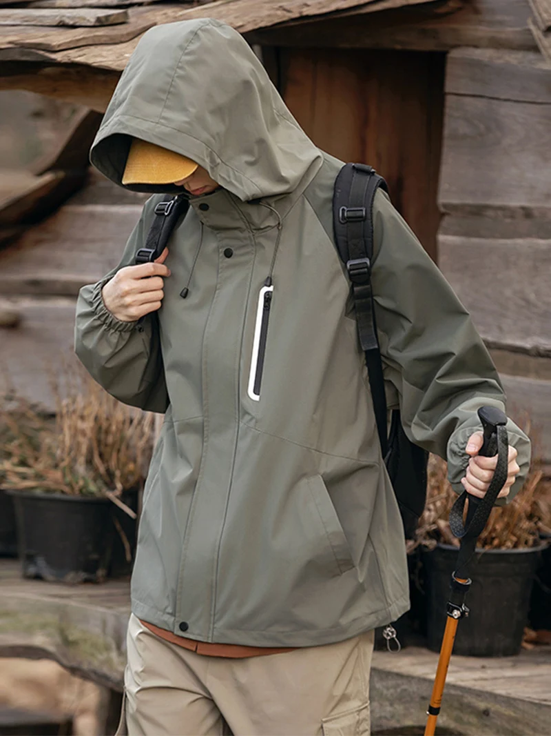 Professional Hiking Jacket Men and Women Outdoor Spring Autumn Lightweight Waterproof Hooded Zip Up Jacket Camping Coats Unisex - Image 5