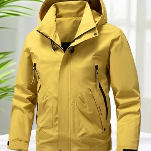 Softshell Jacket Men with Hood Spring Autumn Hiking Camping Lightweight Zipper Jackets Men Outerwear Coats Fashion Windbreaker