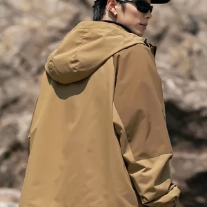 Professional Hiking Jacket Men and Women Outdoor Spring Autumn Lightweight Waterproof Hooded Zip Up Jacket Camping Coats Unisex