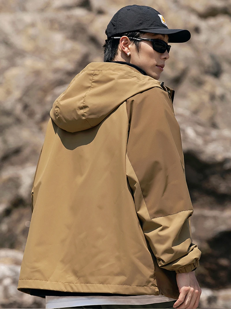 Professional Hiking Jacket Men and Women Outdoor Spring Autumn Lightweight Waterproof Hooded Zip Up Jacket Camping Coats Unisex