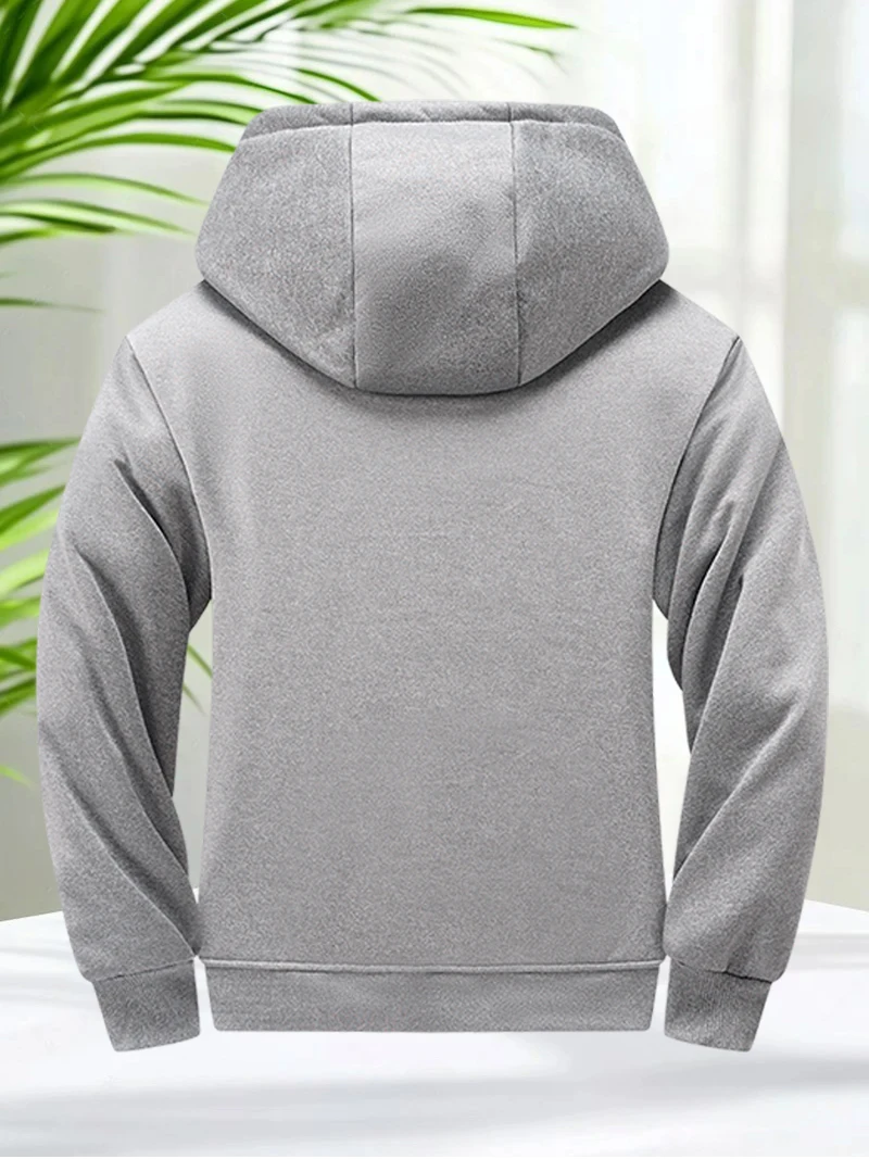 Faux Fur Lined Hoodies for Men Autumn Winter Thicken Fleece Sherpa Jacket Zip Up Hooded Coats with Zipper Pockets for Daily Wear - Image 6