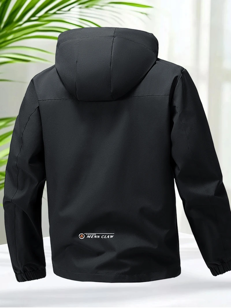 Men's Jacket Waterproof Hiking Coat Men Outdoor Sports Windbreaker Jacket Lightweight Hooded Full Zip Coats for Spring Autumn - Image 4